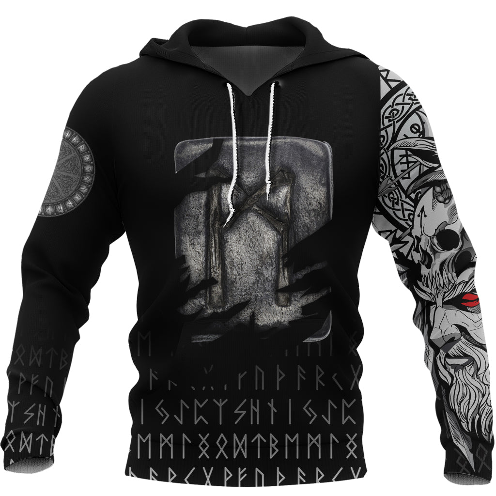 Viking Hoodie Mannaz Norse Runes RLT12 - Wonder Print Shop