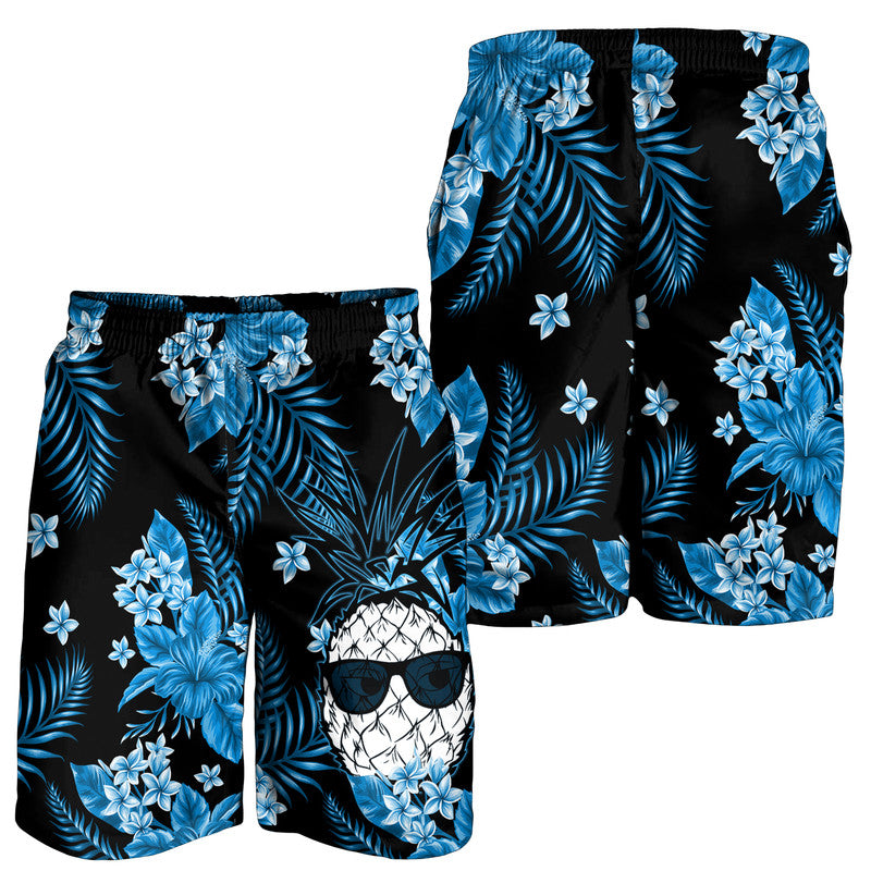 hawaii-summer-colorful-pineapple-men-shorts-light-blue