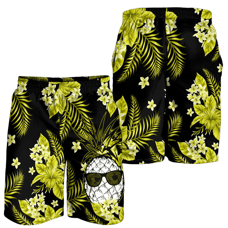 hawaii-summer-colorful-pineapple-men-shorts-yellow