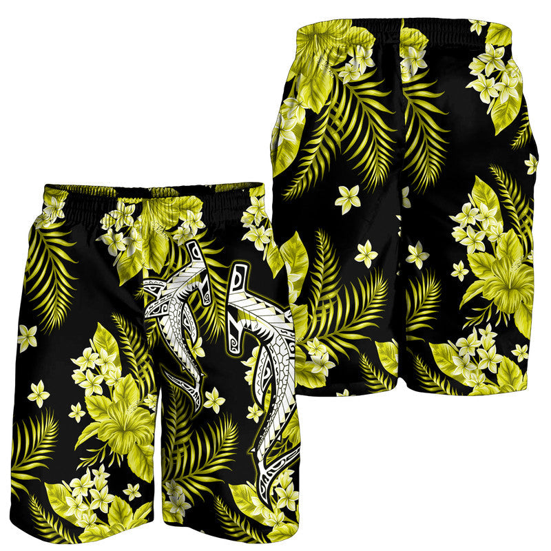 hawaii-summer-colorful-shark-men-shorts-yellow