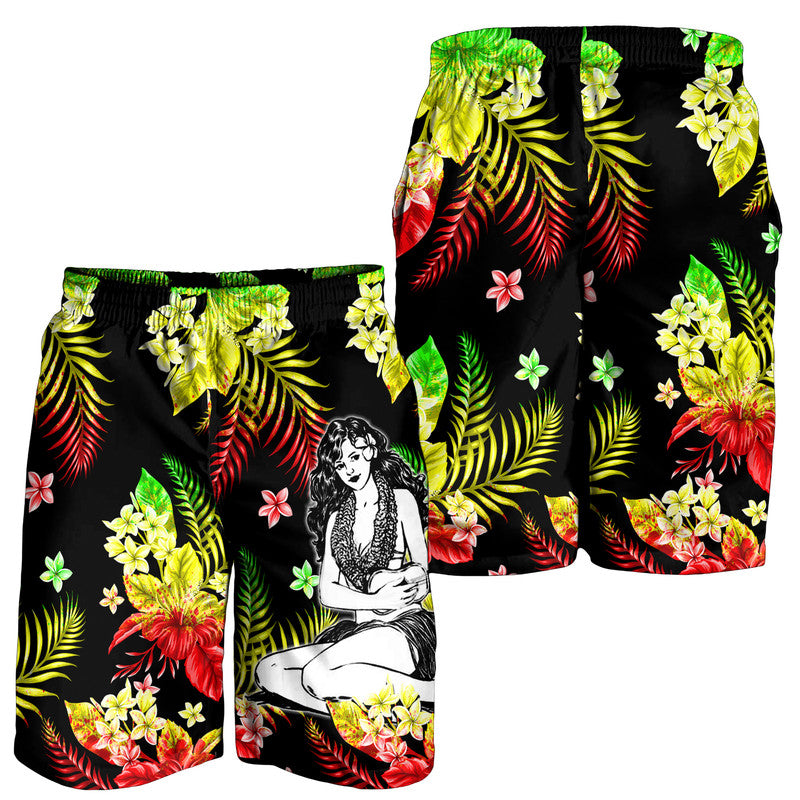 hawaii-summer-colorful-hula-girl-men-shorts-reggage