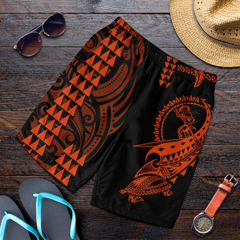 hawaii-polynesian-warrior-kakau-men-shorts-orange