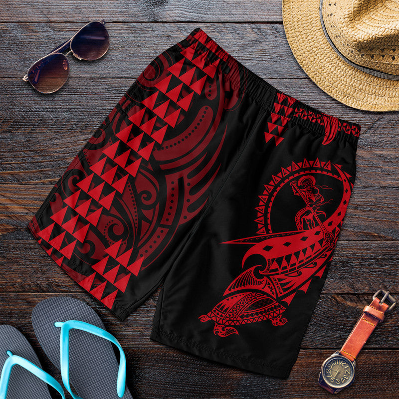 hawaii-polynesian-warrior-kakau-men-shorts-red