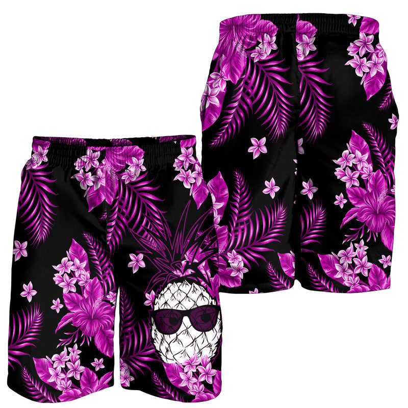 hawaii-summer-colorful-pineapple-men-shorts-purple