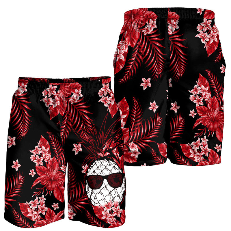 hawaii-summer-colorful-pineapple-men-shorts-red