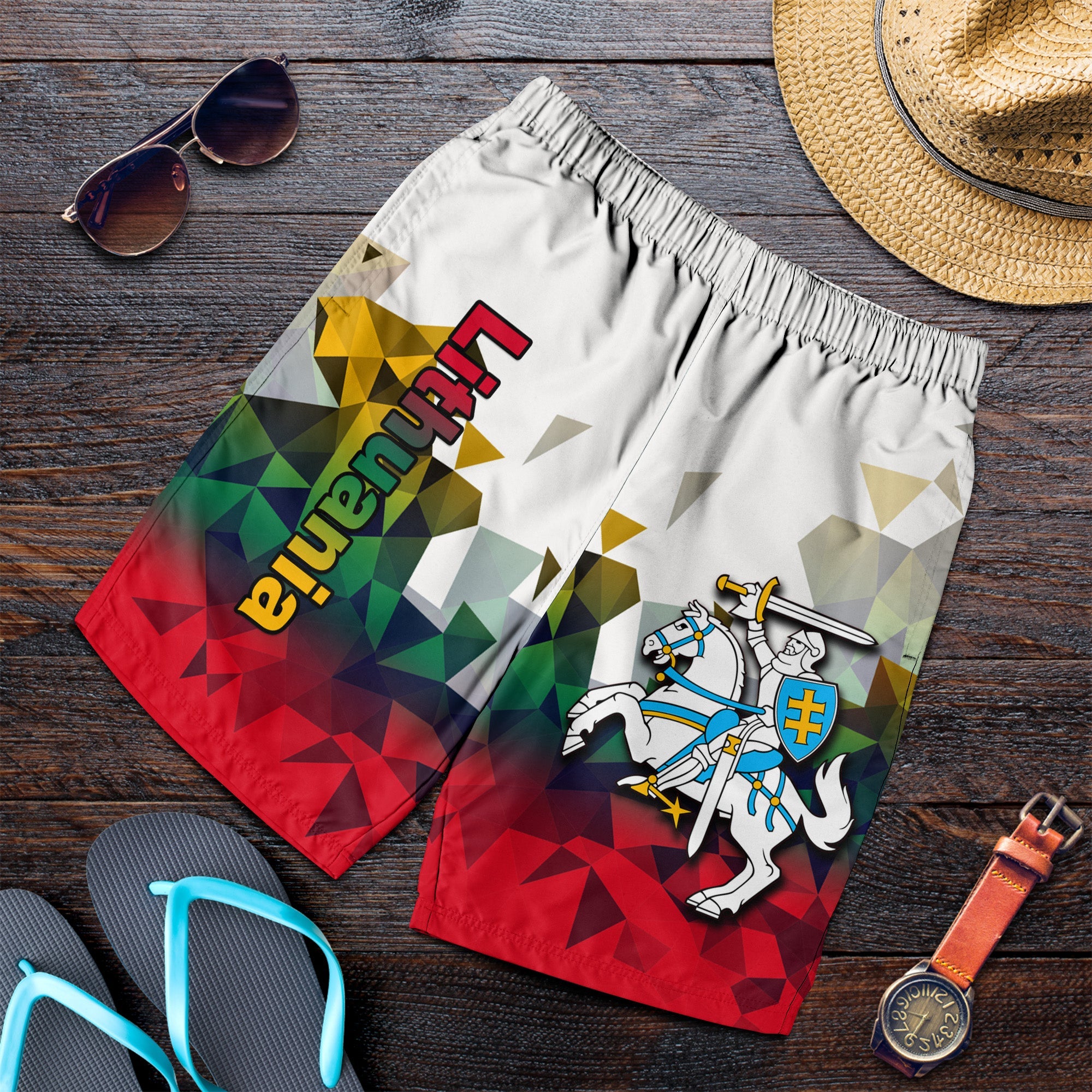 lithuania-men-shorts-polygonal-template-style