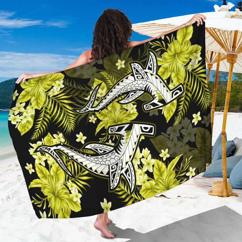 hawaii-summer-colorful-shark-sarong-yellow