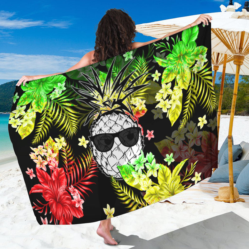 hawaii-summer-colorful-pineapple-sarong-green