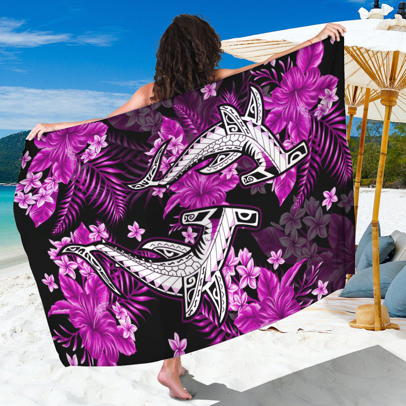 hawaii-summer-colorful-shark-sarong-purple