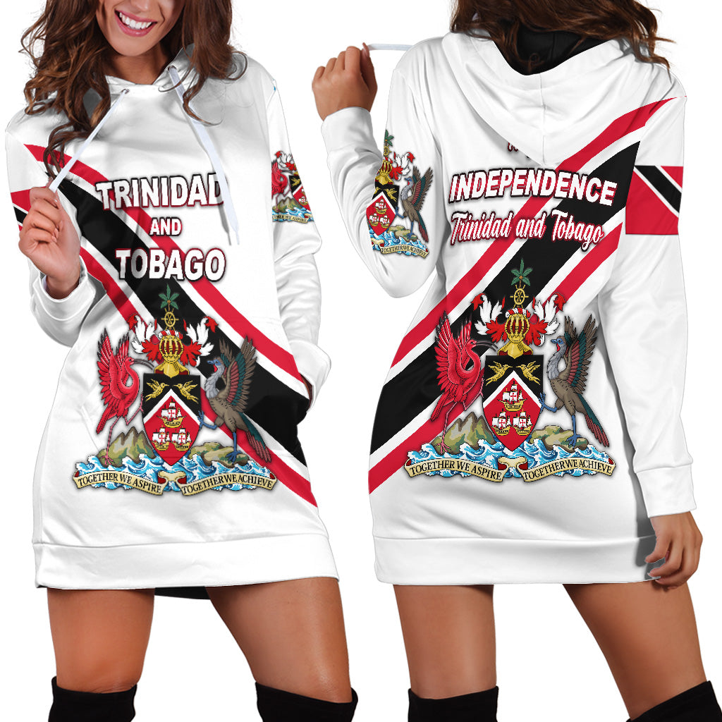 Happy Trinidad and Tobago Hoodie Dress independence Day - White LT8 - Wonder Print Shop