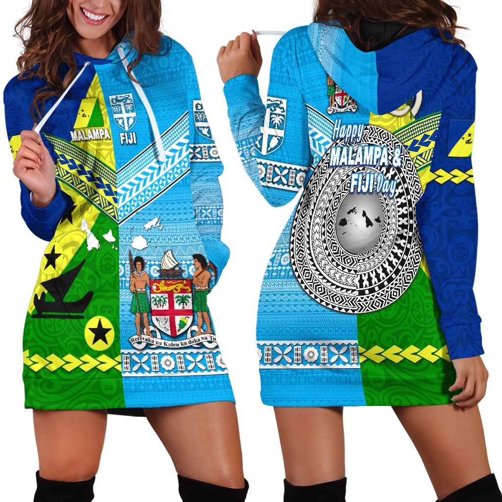 Happy Vanuatu Malampa Province and Fiji Day Hoodie Dress Together LT8 - Wonder Print Shop