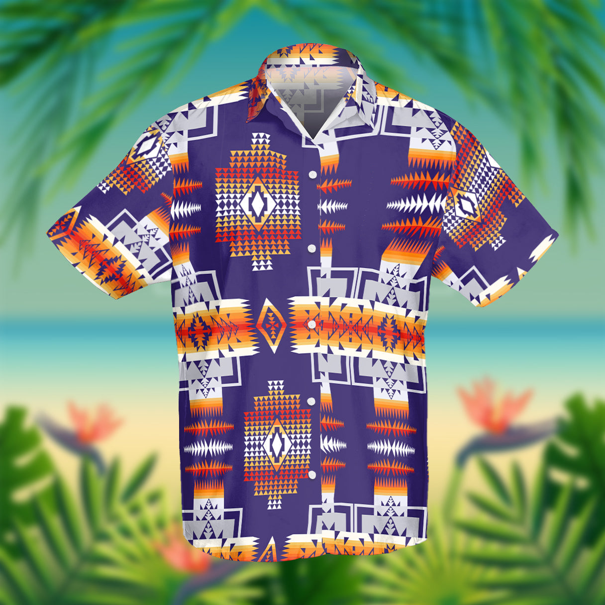 Purple Pattern Native American Hawaiian Shirt 3D LT10 - Wonder Print Shop