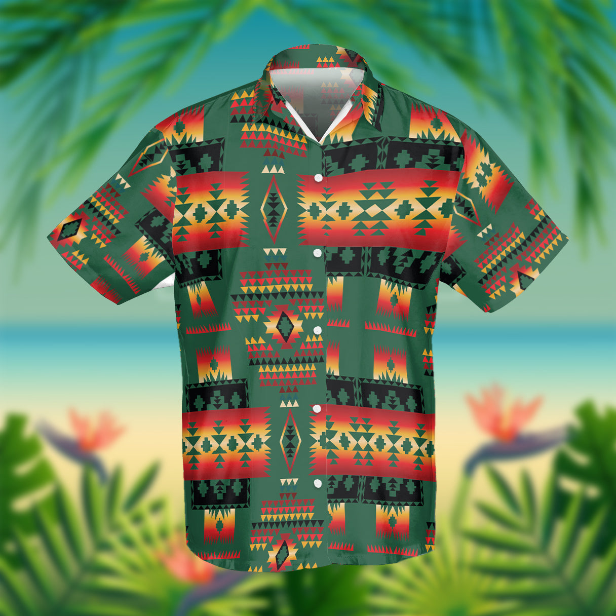 Dark Blue Tribes Pattern Native American Hawaiian Shirt 3D LT10 - Wonder Print Shop