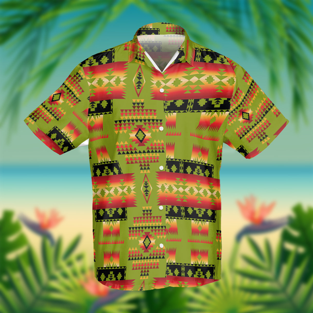 Light Yellow Tribes Pattern Native American Hawaiian Shirt 3D LT10 - Wonder Print Shop