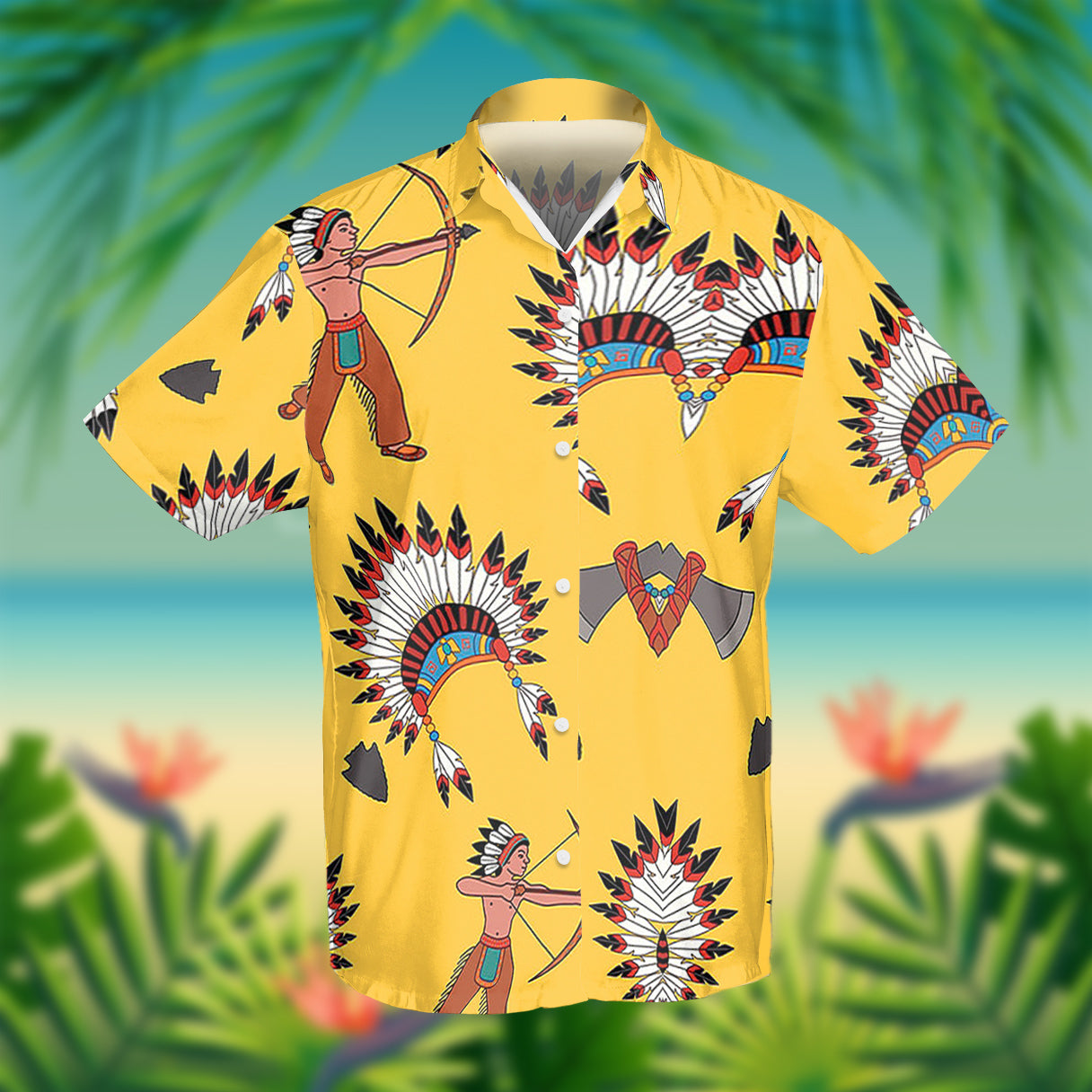 chief-hat-native-american-hawaiian-shirt-3d