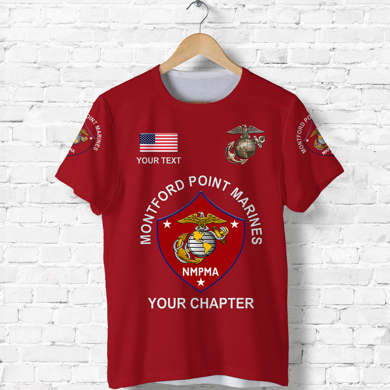 Custom Montford Point Marines T Shirt African American Marine Corps Original Red LT8