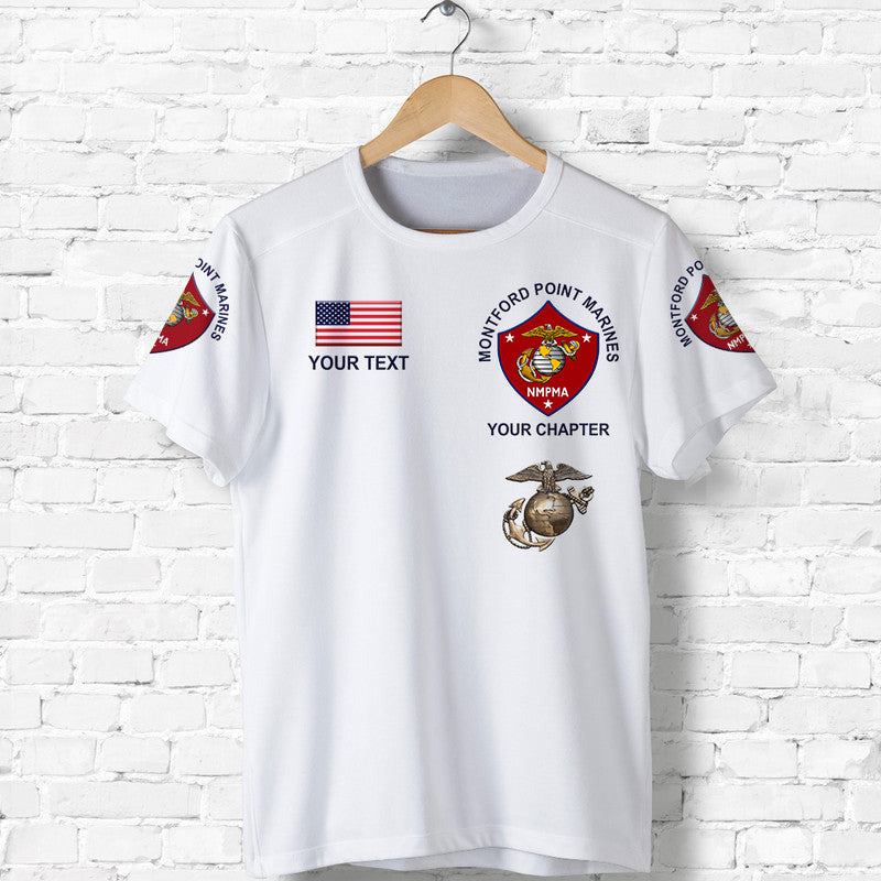 Custom Montford Point Marines T Shirt African American Marine Corps Simple White LT8