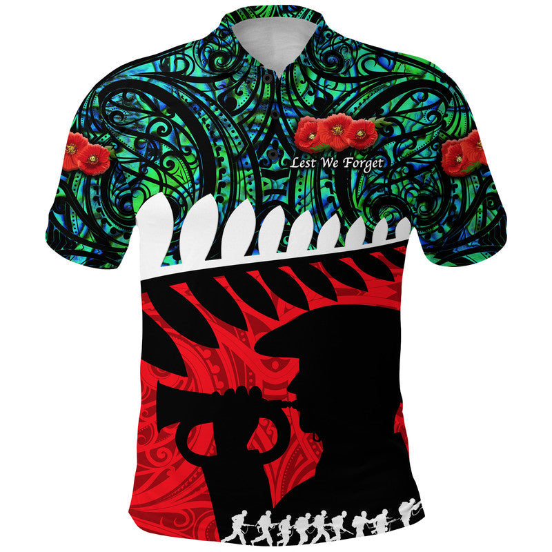 New Zealand Maori ANZAC Polo Shirt Remembrance Soldier Turquoise LT8 - Wonder Print Shop