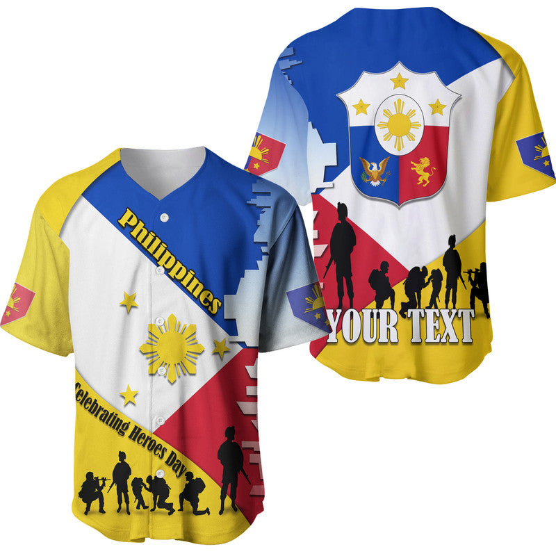 Custom Personalised Philippines Baseball Jersey Celebrating Heroes Day LT9 - Wonder Print Shop