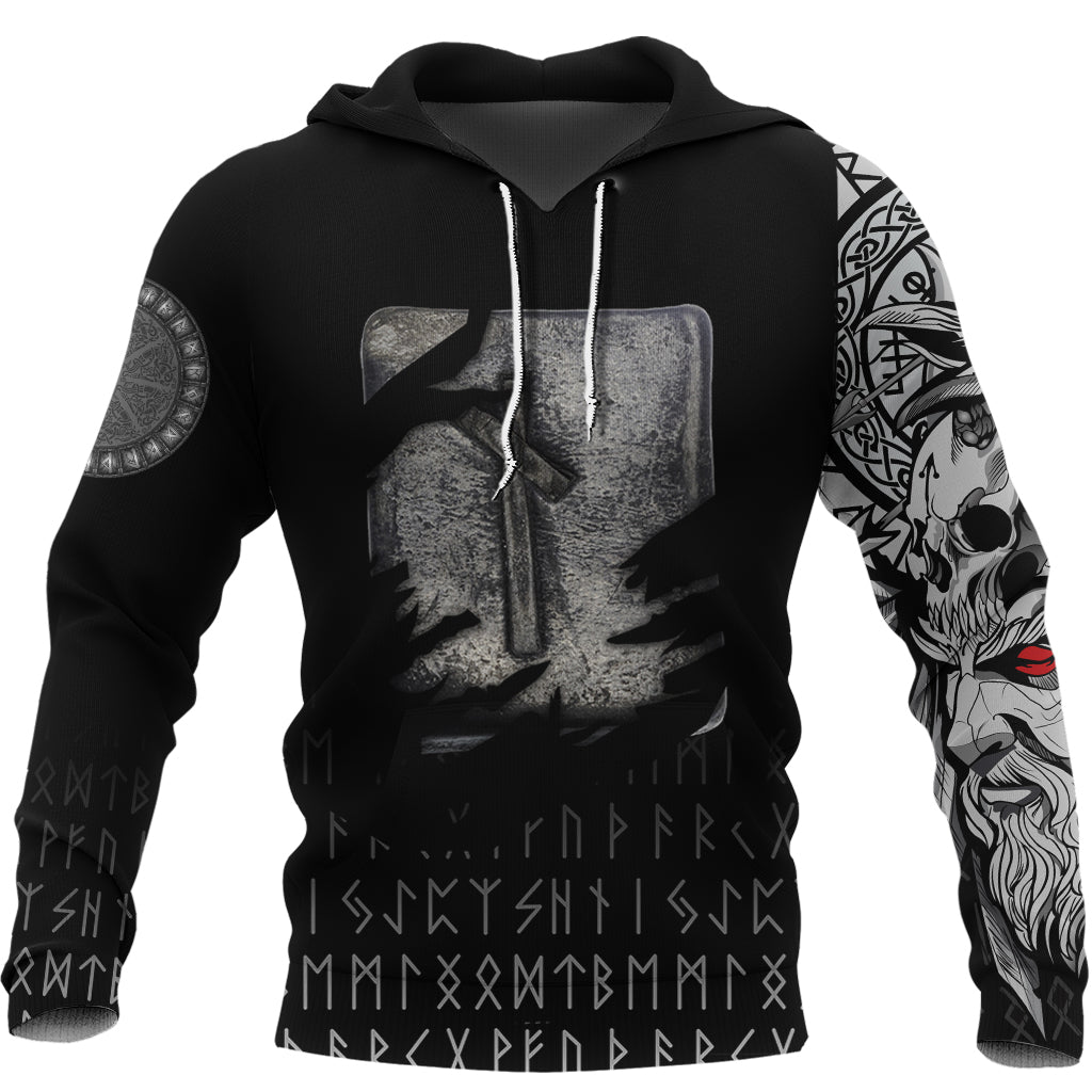 Viking Hoodie Nauthiz Norse Runes RLT12 - Wonder Print Shop