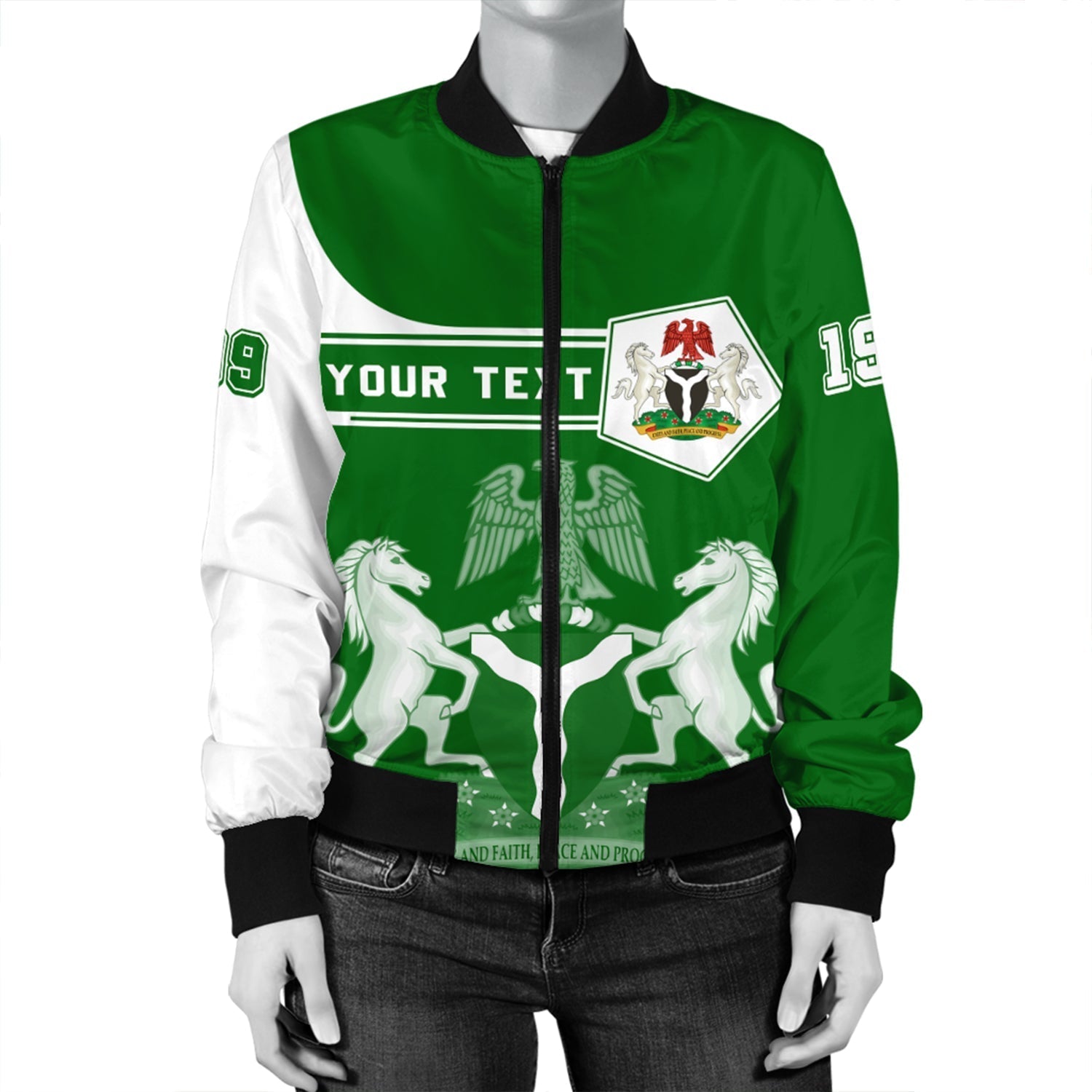 Wonder Print Shop Jacket Personalized Nigeria Bomber Jacket Pentagon Style LT10 - Wonder Print Shop