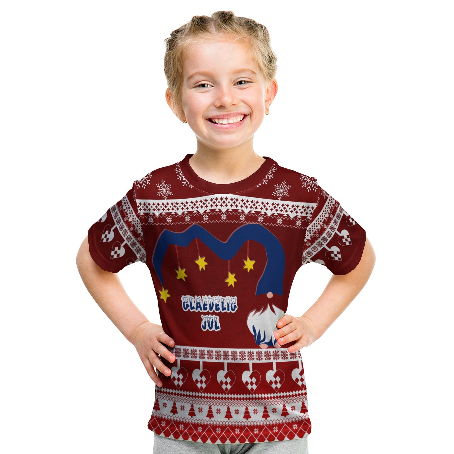 Norwegian Julekurver Pattern Nisse Christmas Kid T shirt - Wonder Print Shop