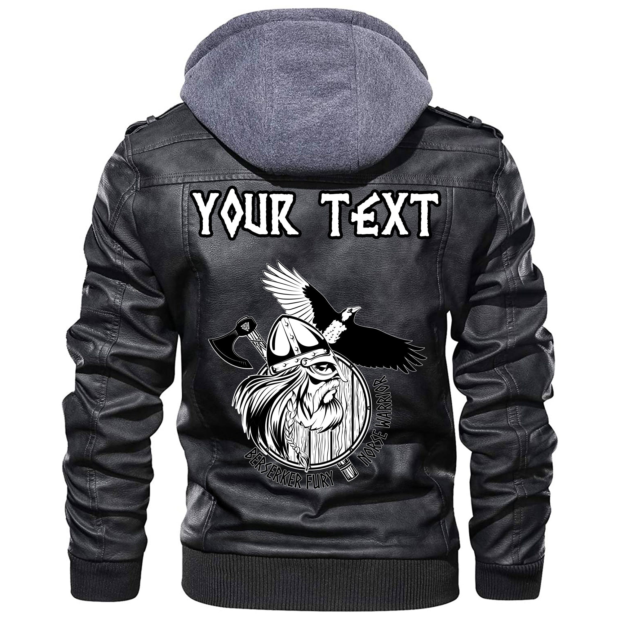 (Custom) Wonder Print Shop - Norse Warrior Berserker Leather Jacket RLT12 - Wonder Print Shop