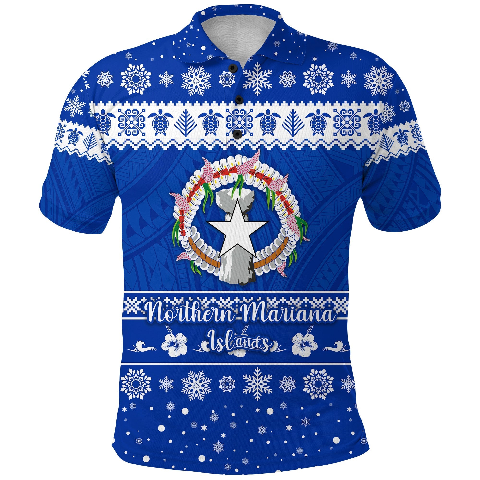 northern-mariana-islands-christmas-polo-shirt-simple-style