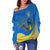 Ukraine Off Shoulder Sweater National Flag Style - Wonder Print Shop