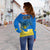 Ukraine Off Shoulder Sweater National Flag Style - Wonder Print Shop