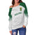 (Custom Text and Number) South Africa Cricket Off Shoulder Sweater Go Proteas Boxing Day Test LT13 - Wonder Print Shop