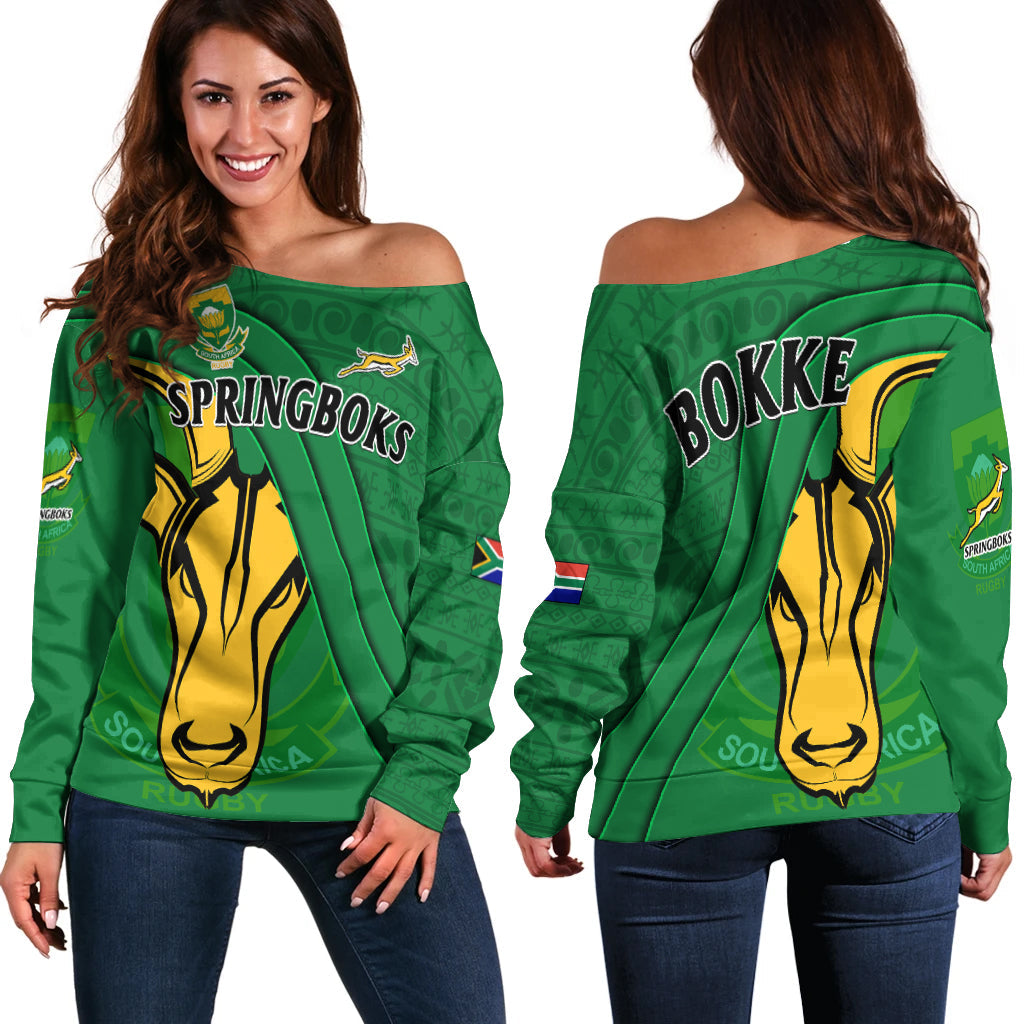 south-africa-rugby-off-shoulder-sweater-bokke-springbok-with-african-pattern-stronger-together