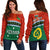 Custom Personalised Penama Province Off Shoulder Sweater Vanuatu Pig Tusk Polynesian Flag Style - Wonder Print Shop