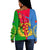 Eritrea Off Shoulder Sweater Eritrean Map Mix African Pattern Simple Style - Wonder Print Shop