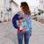 (Custom Personalised) Guam Chamorro Off Shoulder Sweater Happy Liberation Day Latte Stone LT13 - Wonder Print Shop