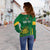 (Custom Personalised) South Africa Cricket Off Shoulder Sweater Proteas Champion LT13 - Wonder Print Shop