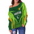 (Custom Personalised) Pakistan Cricket Off Shoulder Sweater Green Shaheens Champion LT13 - Wonder Print Shop