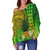 (Custom Personalised) Hawaii Pineapple Off Shoulder Sweater Plumeria Frangipani Mix Tribal Pattern LT13 - Wonder Print Shop