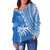 Fiji Rugby Sevens Off Shoulder Sweater Fijian 7s Tapa Polynesian Blue Ver.01 LT13 - Wonder Print Shop