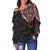 Canada Wolf Off Shoulder Sweater Haida and Maple Leaf LT13 - Wonder Print Shop