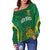 (Custom Personalised) South Africa Cricket Off Shoulder Sweater Proteas Champion LT13 - Wonder Print Shop