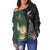 South Africa Protea and New Zealand Fern Off Shoulder Sweater Rugby Go Springboks vs All Black LT13 - Wonder Print Shop