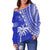 Fiji Rugby Sevens Off Shoulder Sweater Fijian 7s Tapa Polynesian Blue Ver.02 LT13 - Wonder Print Shop