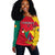 Cameroon Off Shoulder Sweater Independence Day Cameroonians Pattern LT13 - Wonder Print Shop