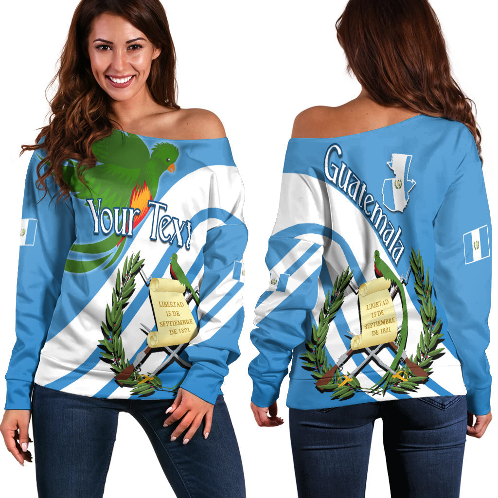 (Custom Personalised) Guatemala Off Shoulder Sweater Resplendent Quetzal Gorgeous LT13 - Wonder Print Shop