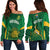 (Custom Personalised) South Africa Rugby Off Shoulder Sweater Springboks Champion LT13 - Wonder Print Shop