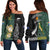 South Africa Protea and New Zealand Fern Off Shoulder Sweater Rugby Go Springboks vs All Black LT13 - Wonder Print Shop