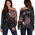 Canada Wolf Off Shoulder Sweater Haida and Maple Leaf LT13 - Wonder Print Shop