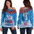 (Custom Text and Number) Toa Samoa Rugby Off Shoulder Sweater Manu Siva Tau Style Ulafala LT13 - Wonder Print Shop