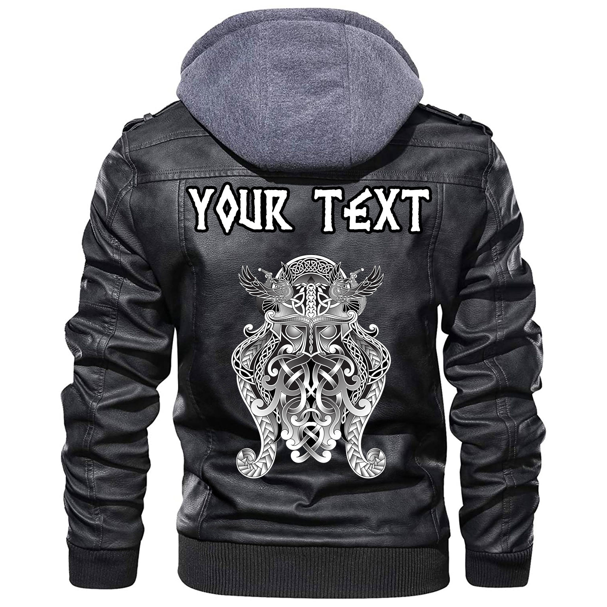 (Custom) Wonder Print Shop - Odin Symbol Leather Jacket RLT12 - Wonder Print Shop